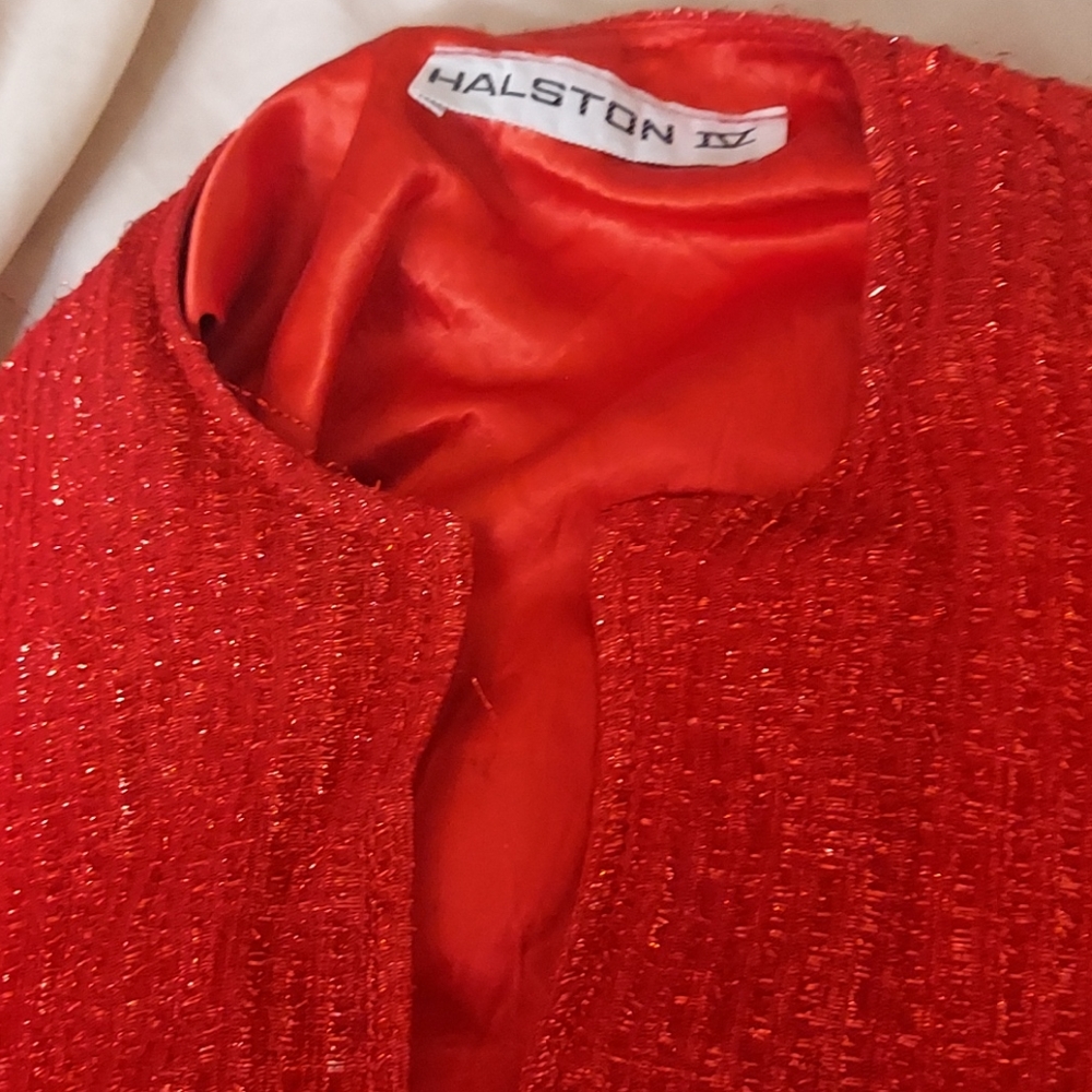Vintage Halston , small/ med,  48" long, Red alert